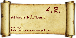 Albach Róbert névjegykártya