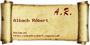 Albach Róbert névjegykártya